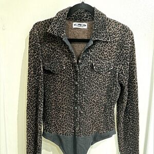 Leopard Print Long Sleeve Bodysuit